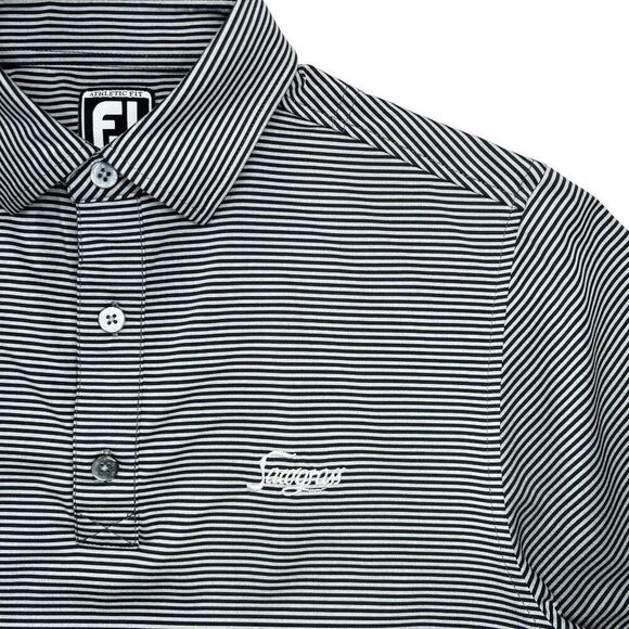 FootJoy Golf Polo Men's Size Small Grey Striped Sawgrass Embroidered Stretch - Picture 5 of 12